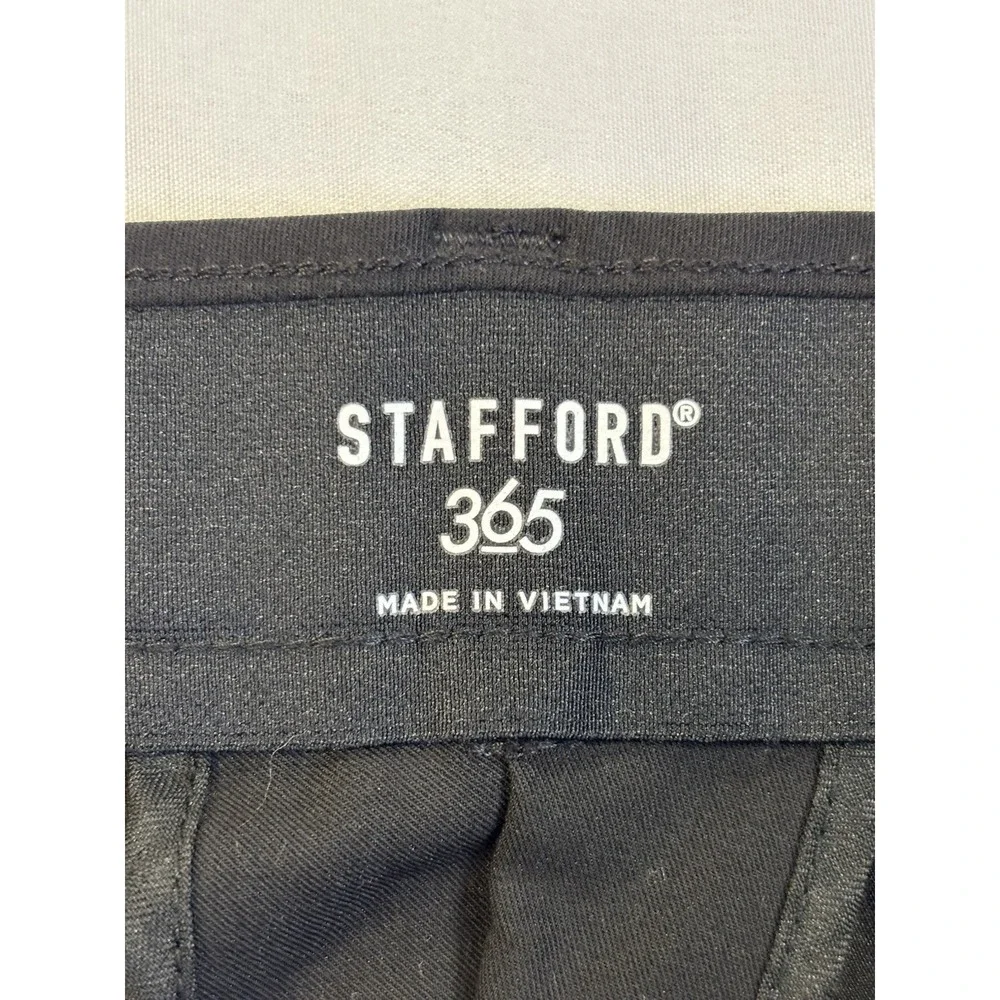 Stafford 365 Men's 34X32 Black Straight Fit‎ Classic Dress Pants Business Preppy
